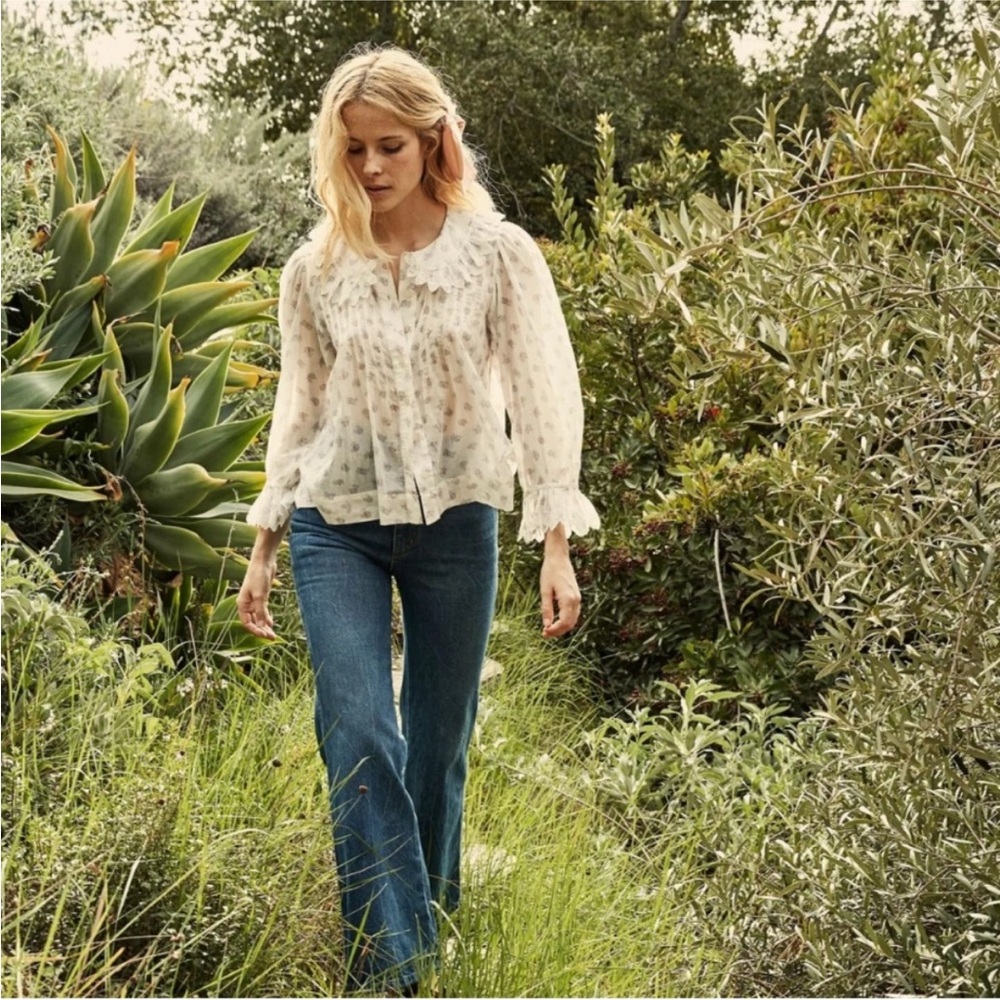 Doen Hickory blouse in coquille medallion